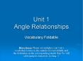 Unit 1 Angle Relationships PowerPoint PPT Presentation