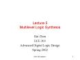 Lecture 5 Multilevel Logic Synthesis PowerPoint PPT Presentation