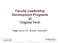 Faculty Leadership Development Programs at Virginia Tech PowerPoint PPT Presentation