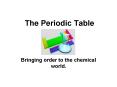 The Periodic Table PowerPoint PPT Presentation