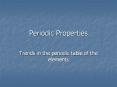 Periodic Properties PowerPoint PPT Presentation