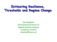 Estimating Resilience, Thresholds and Regime Change PowerPoint PPT Presentation