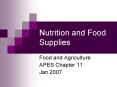 Nutrition and Food Supplies PowerPoint PPT Presentation
