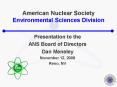 American Nuclear Society Environmental Sciences Division PowerPoint PPT Presentation