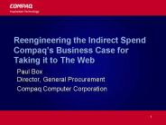 Reengineering the Indirect Spend Compaq