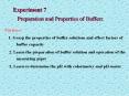 Experiment 7   Preparation and Properties of Buffers PowerPoint PPT Presentation
