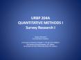 URBP 204A QUANTITATIVE METHODS I Survey Research I PowerPoint PPT Presentation