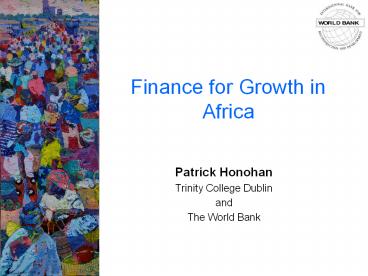 Finance for Growth in Africa