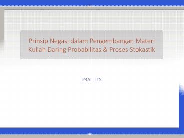 Prinsip Negasi dalam Pengembangan Mata Kuliah Daring