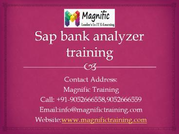 sap bank analyzer online training in south africa