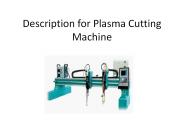 Description for Plasma Cutting Machine