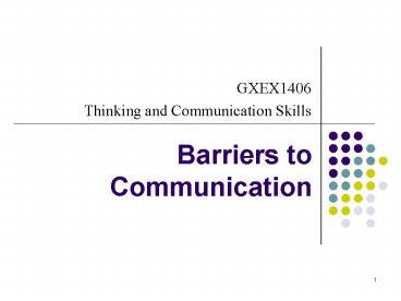 Barriers to Communication