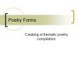 Poetry Forms PowerPoint PPT Presentation