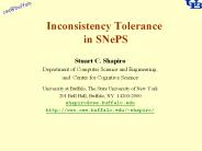 Inconsistency Tolerance in SNePS