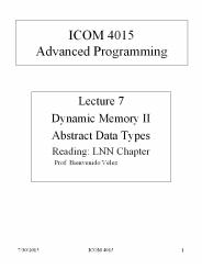 ICOM 4015 Advanced Programming