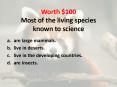 Worth $100 Most of the living species known to science PowerPoint PPT Presentation