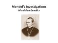 Mendel PowerPoint PPT Presentation