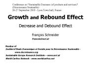 Growth and Rebound Effect Decrease and Debound Effect