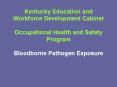 Kentucky Education and Workforce Development Cabinet  Occupational Health and Safety Program Bloodborne Pathogen Exposure PowerPoint PPT Presentation