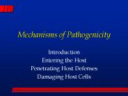 Mechanisms of Pathogenicity