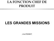 LA FONCTION CHEF DE PRODUIT