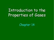 Introduction to the Properties of Gases
