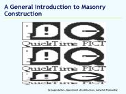 A General Introduction to Masonry Construction