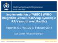 Implementation of WIGOS (WMO Integrated Global Observing System) in RA-V (south west Pacific) PowerPoint PPT Presentation