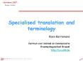 Specialised translation and terminology PowerPoint PPT Presentation