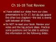 Ch 16-18 Test Review PowerPoint PPT Presentation