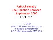 Astrochemistry Les Houches Lectures September 2005 Lecture 1