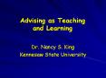 Advising as Teaching and Learning PowerPoint PPT Presentation