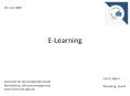 E-Learning PowerPoint PPT Presentation