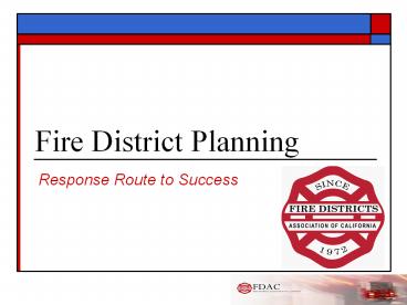 Fire District Planning