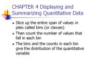 CHAPTER 4 Displaying and Summarizing Quantitative Data