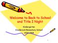 Welcome to Back to School and Title I Night PowerPoint PPT Presentation