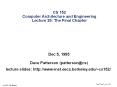 CS 152 Computer Architecture and Engineering Lecture 25: The Final Chapter PowerPoint PPT Presentation
