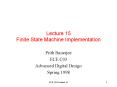Lecture 15 Finite State Machine Implementation PowerPoint PPT Presentation