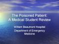 The Poisoned Patient: A Medical Student Review PowerPoint PPT Presentation