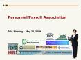 Personnel/Payroll Association PowerPoint PPT Presentation