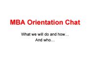 MBA Orientation Chat