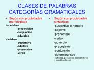 CLASES DE PALABRAS CATEGOR