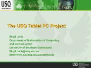 The USQ Tablet PC Project