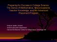 Preparing for Success in College Science: The Dance of Mathematics, Misconceptions, Teacher Knowledge, and the Advanced Placement Program PowerPoint PPT Presentation