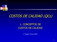 COSTOS DE CALIDAD (QCs) PowerPoint PPT Presentation