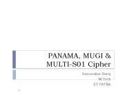 PANAMA, MUGI & MULTI-S01 Cipher