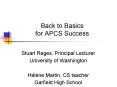 Back to Basics for APCS Success PowerPoint PPT Presentation