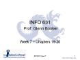 INFO 631 Prof. Glenn Booker PowerPoint PPT Presentation