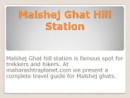Malshej Ghat Hill Station