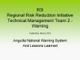 R3I Regional Risk Reduction Initiative Technical Management Team 2 - Warning PowerPoint PPT Presentation